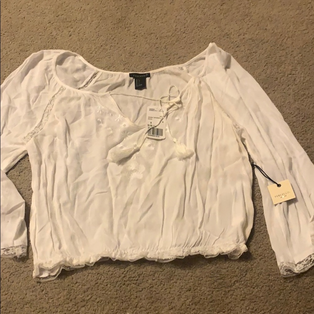 White woven crop top